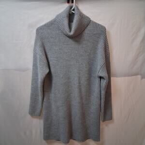 WAYF Women Chunky Knit Turtleneck Sweater Dress Long Sleeves Gray Size-XS